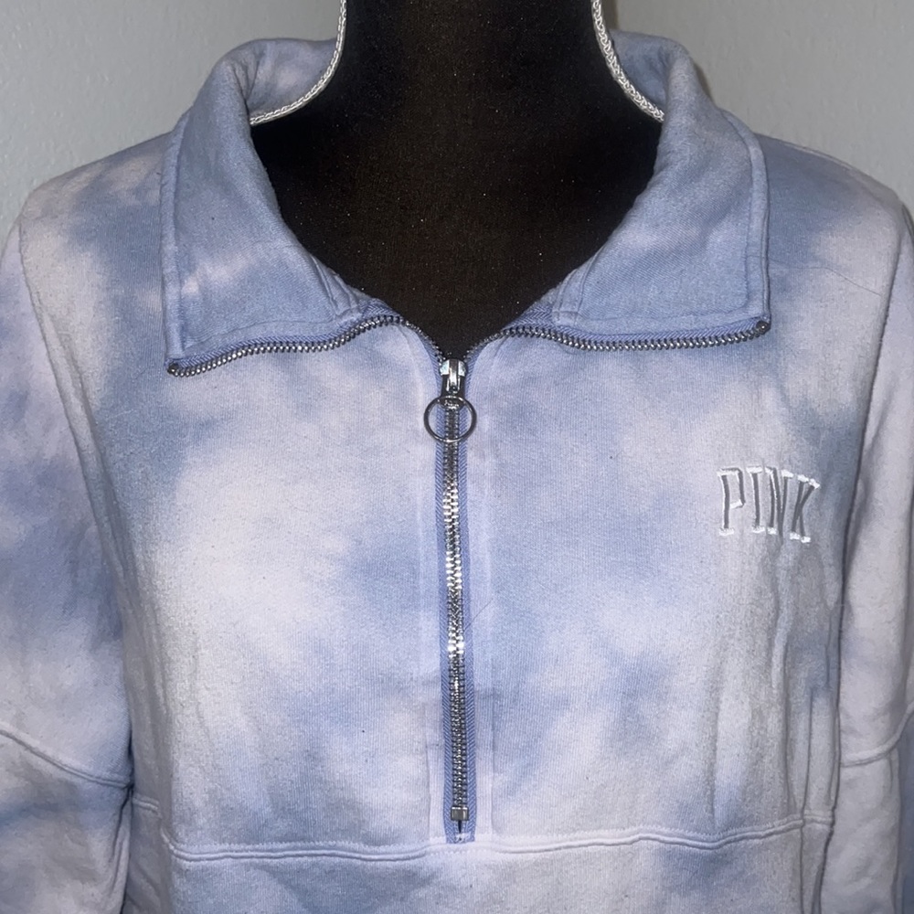 PINK Victoria Secret half zip sweater sweatshirt pullover small tie dye - Picture 4 of 11